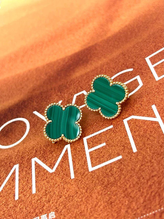 [AuraJewelry] CLOVER LARGE (20mm) 1 MOTIFS GREENER MOP STUD EARRINGS