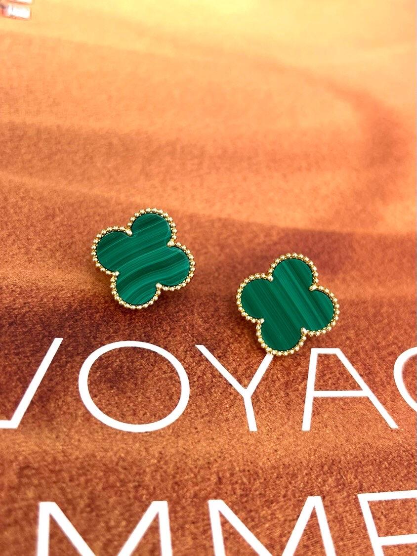 [AuraJewelry] CLOVER LARGE (20mm) 1 MOTIFS GREENER MOP STUD EARRINGS
