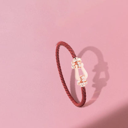 ¡®AuraJewelry¡¯FORCE 10 HALF DIAMOND PINK GOLD RED CORDERI LARGE AND MEDIUM MODEL