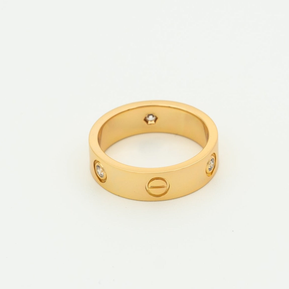 ¡®AuraJewelry¡¯LOVE RING 5.5MM 3 DIAMONDS PINK GOLD