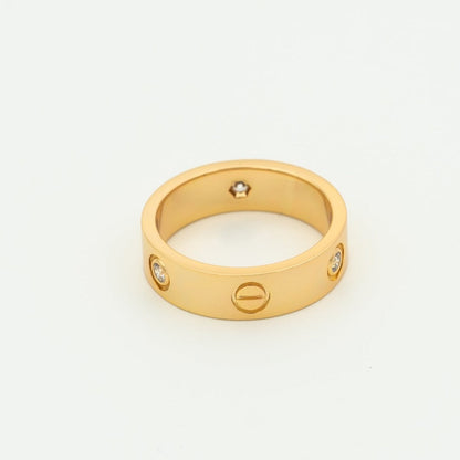 ¡®AuraJewelry¡¯LOVE RING 5.5MM 3 DIAMONDS PINK GOLD