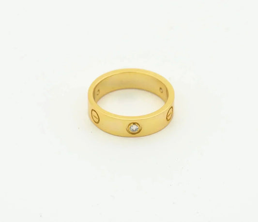 ¡®AuraJewelry¡¯LOVE RING 4MM 1 DIAMOND GOLD