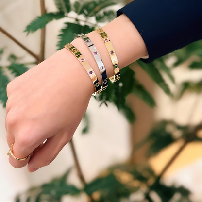 [AuraJewelry]2026 RAINBOW LOVE BRACELET 6.1MM  10 DIAMONDS