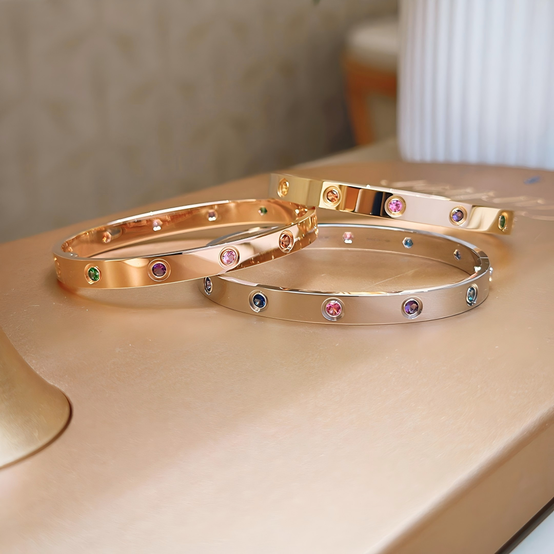 [AuraJewelry]2026 RAINBOW LOVE BRACELET 6.1MM  10 DIAMONDS