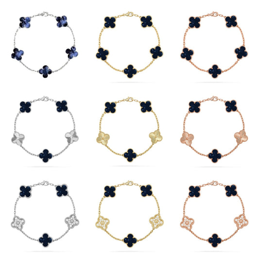 [AuraJewelry]New CLOVER 5 MOTIF PIETERSITE BRACELET COLLECTION
