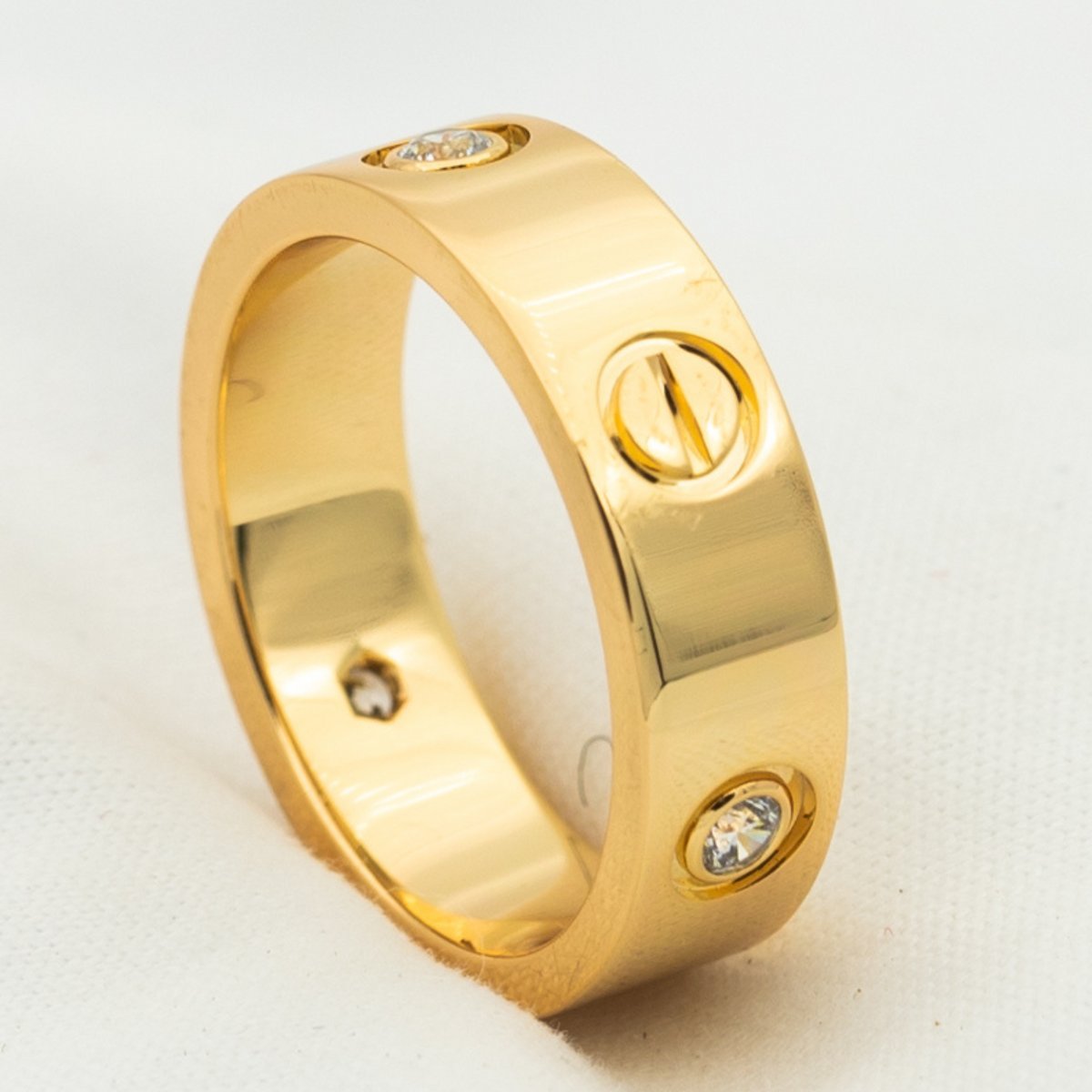 ¡®AuraJewelry¡¯LOVE RING 5.5MM 3 DIAMONDS PINK GOLD