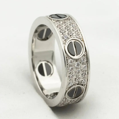 ¡®AuraJewelry¡¯LOVE RING 5.5MM DIAMONDS PAVED CERAMIC