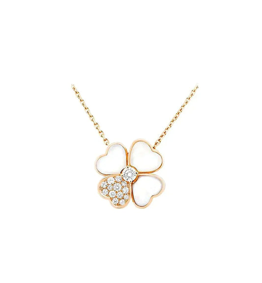 ¡®AuraJewelry¡¯CLOVER MOP DIAMOND ROSE GOLD NECKLACE