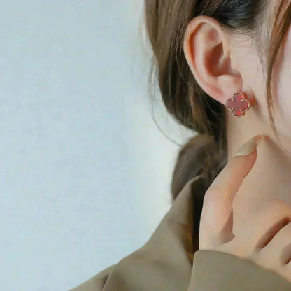 ¡®AuraJewelry¡¯CLOVER MEDIUM 1 MOTIFS CARNELIAN  EARRINGS