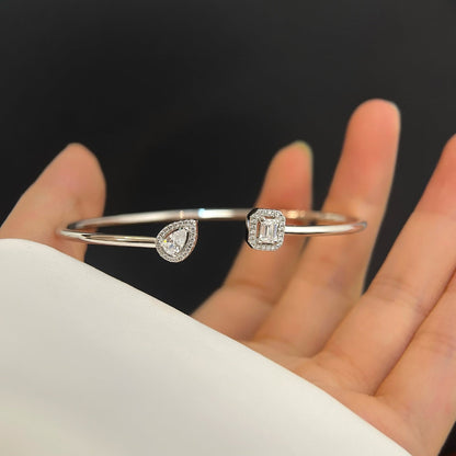 [AuraJewelry]JONC FLEX MY TWIN TOI & MOI SILVER DIAMOND BRACELET