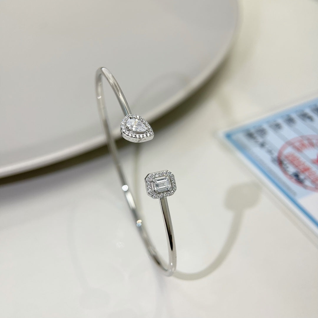[AuraJewelry]JONC FLEX MY TWIN TOI & MOI SILVER DIAMOND BRACELET