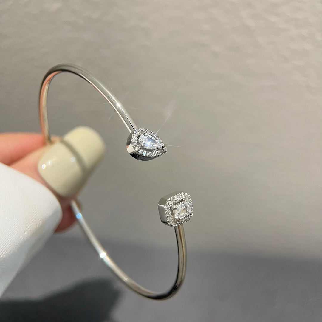 [AuraJewelry]JONC FLEX MY TWIN TOI & MOI SILVER DIAMOND BRACELET
