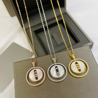 [AuraJewelry]LUCKY MOVE MM NACRE BLANCHE DIAMOND NECKLACE