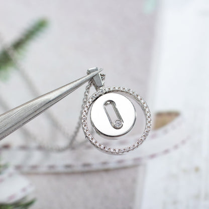 [AuraJewelry]LUCKY MOVE PM NECKLACE SILVER DIAMOND