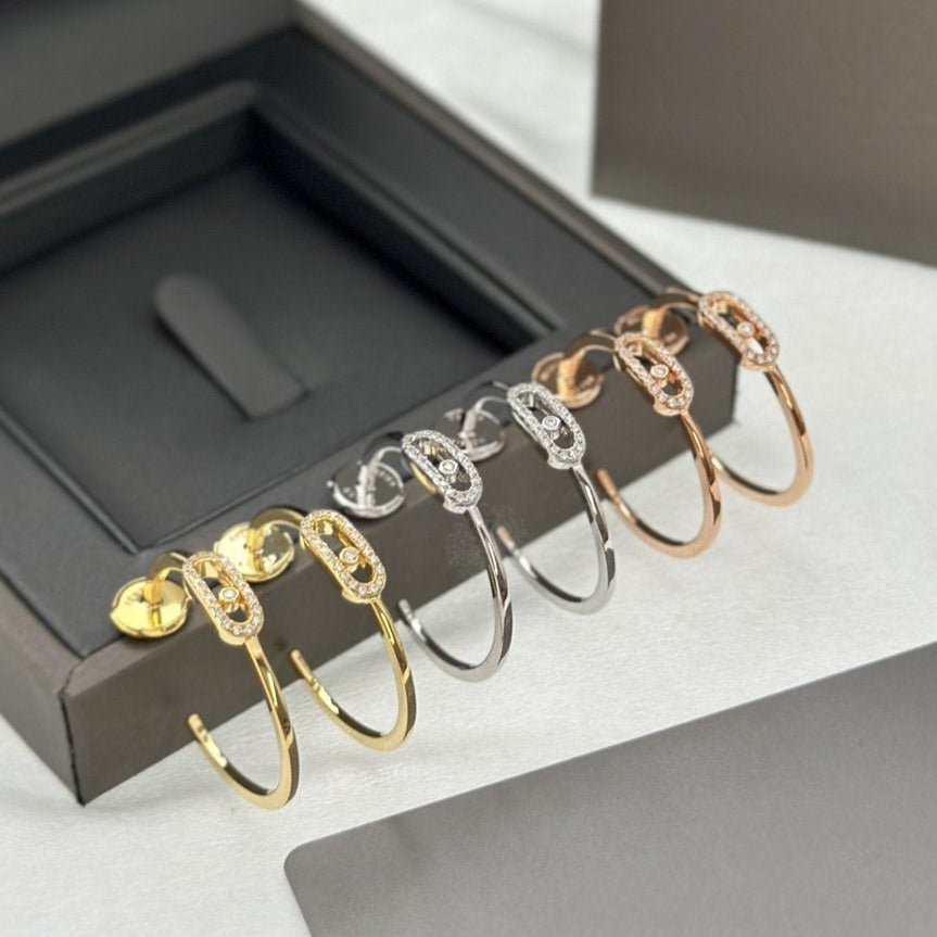 [AuraJewelry]CREOLES MOVE UNO PM DIAMOND EARRINGS