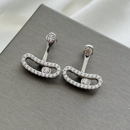 [AuraJewelry]MOVE UNO SILVER DIAMOND EARRINGS