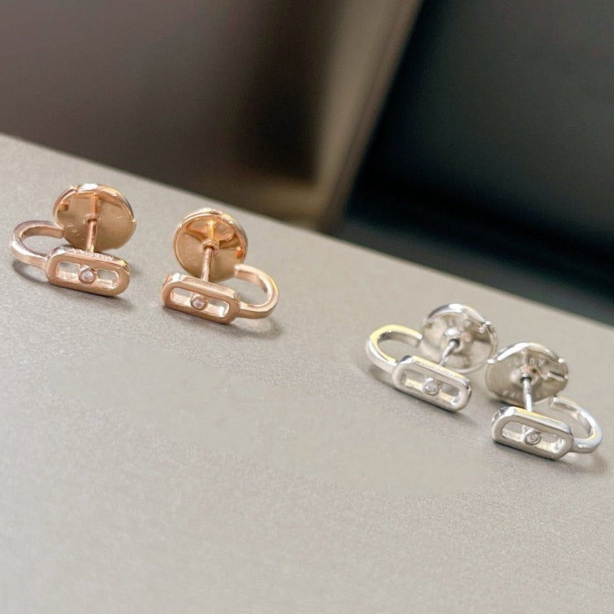 [AuraJewelry]CREOLES MOVE UNO MINI 1 DIAMOND EARRINGS