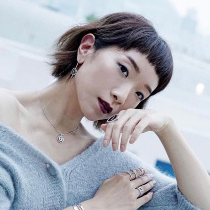 [AuraJewelry]LUCKY MOVE ARROW PINK GOLD DIAMOND EARRINGS