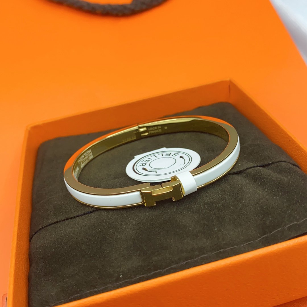 ¡®AuraJewelry¡¯CLASSIC HM CLIC WHITE 8MM ENAMEL BRACELET
