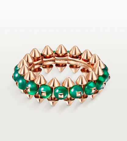 [AuraJewelry]CLASH ELEGANT ROSE GOLD RING FEATURING NATURAL AGATE