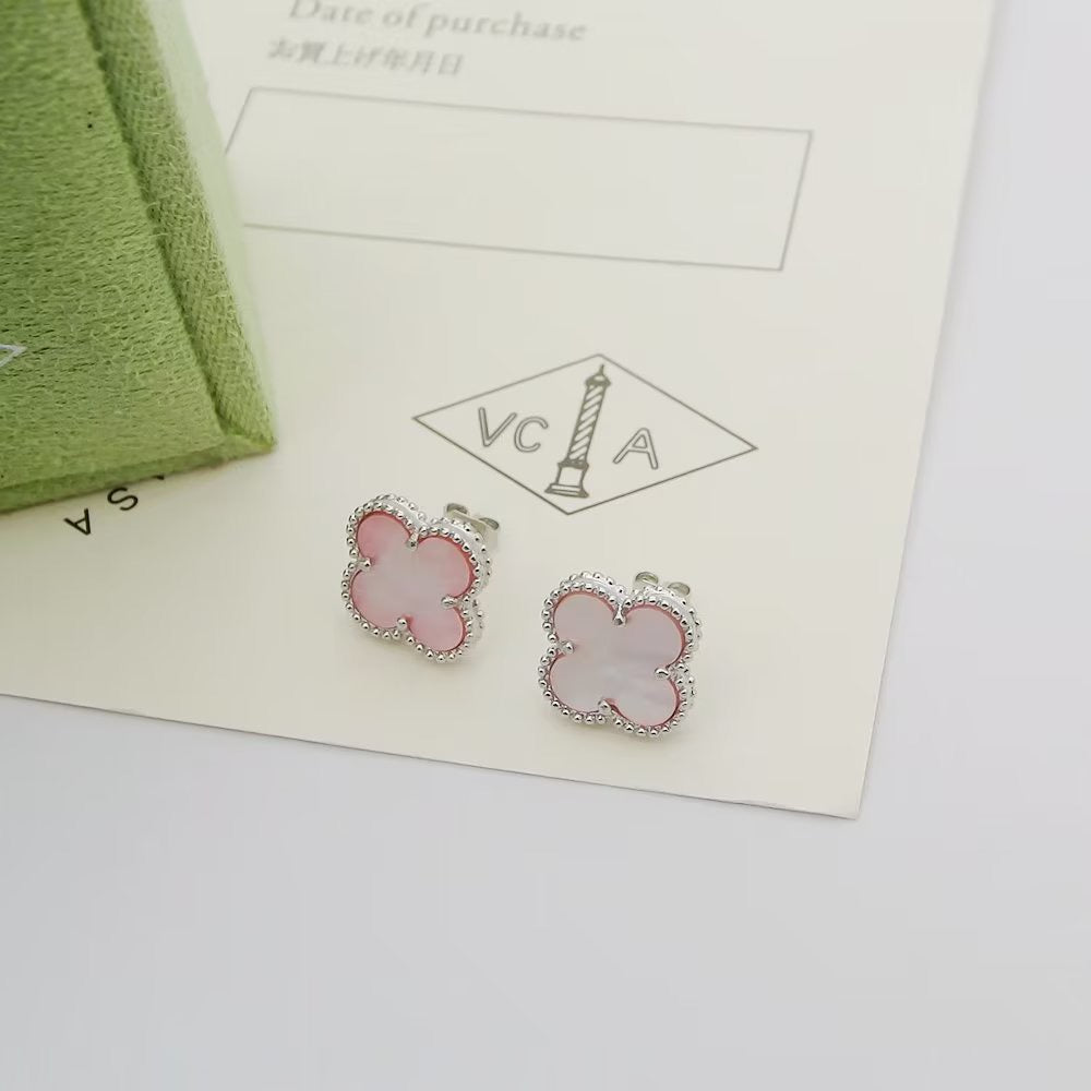 [AuraJewelry]Clover Mini Pink Earrings
