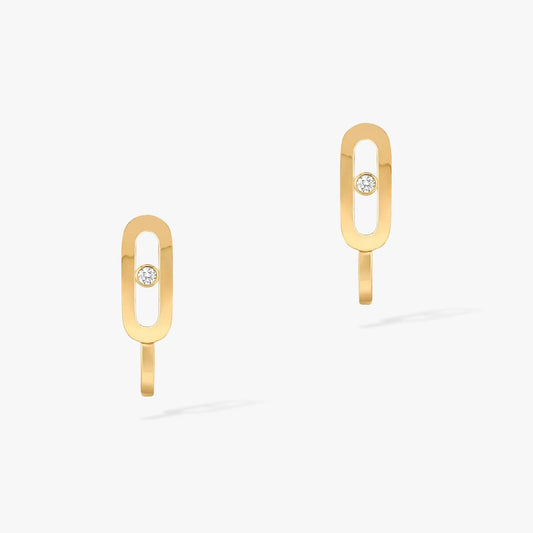 [AuraJewelry]CREOLES MOVE UNO MINI 1 DIAMOND EARRINGS