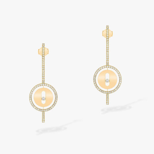 [AuraJewelry]LUCKY MOVE ARROW PINK GOLD DIAMOND EARRINGS