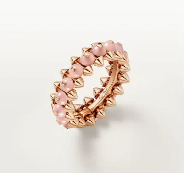 [AuraJewelry]CLASH ELEGANT ROSE GOLD RING FEATURING NATURAL AGATE