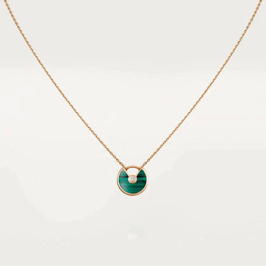 ¡®AuraJewelry¡¯AMULETTE ROSE GOLD MALACHITE NECKLACE