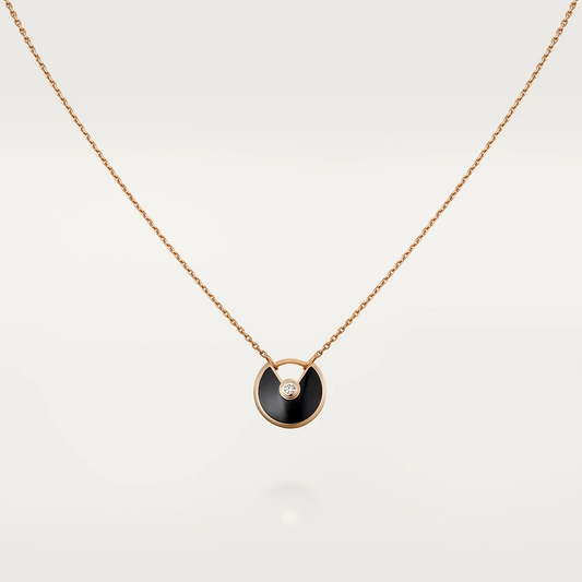 ¡®AuraJewelry¡¯AMULETTE ROSE GOLD ONYX NECKLACE