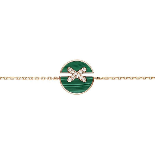 ¡®AuraJewelry¡¯JEUX DE BRACELET MALACHITE PINK GOLD DIAMONDS