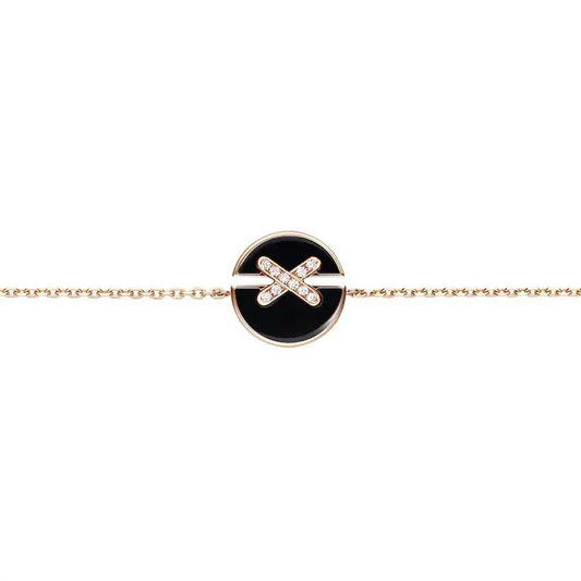 ¡®AuraJewelry¡¯JEUX DE BRACELET ONYX PINK GOLD DIAMOND