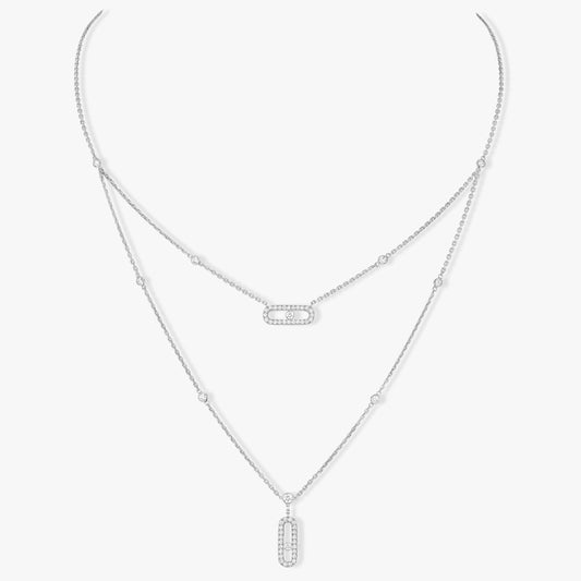 [AuraJewelry]MOVE 2 ROW DIAMOND NECKLACE