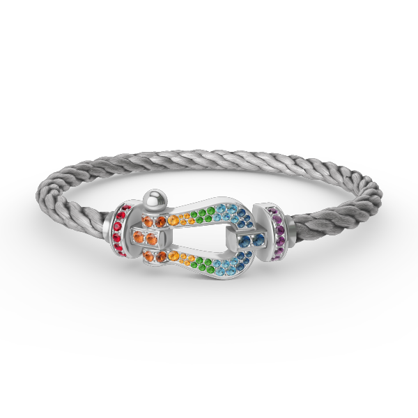 ¡®AuraJewelry¡¯FORC LARGE HORSESHOE  COLORED DIAMOND BRACELET SILVER
