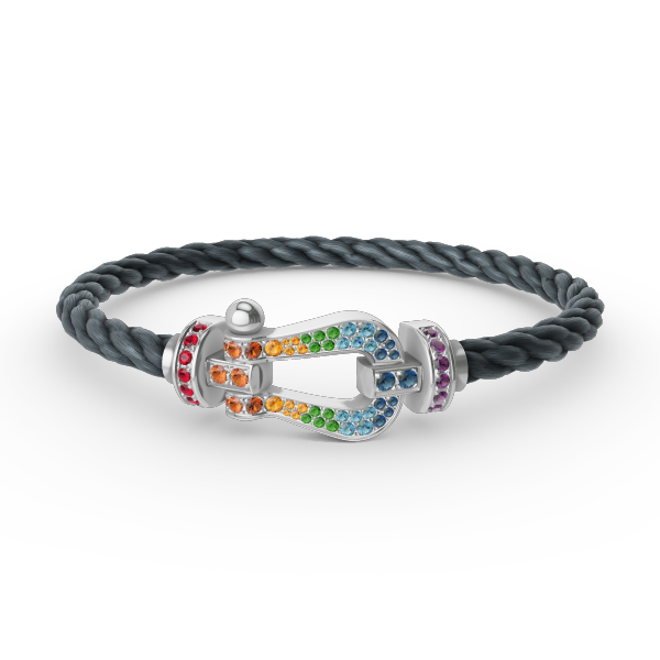 ¡®AuraJewelry¡¯FORC LARGE HORSESHOE  COLORED DIAMOND BRACELET SILVER