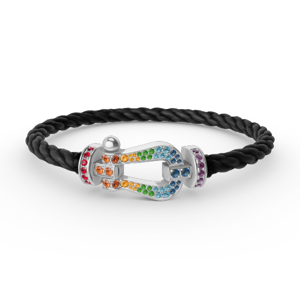 ¡®AuraJewelry¡¯FORC LARGE HORSESHOE  COLORED DIAMOND BRACELET SILVER
