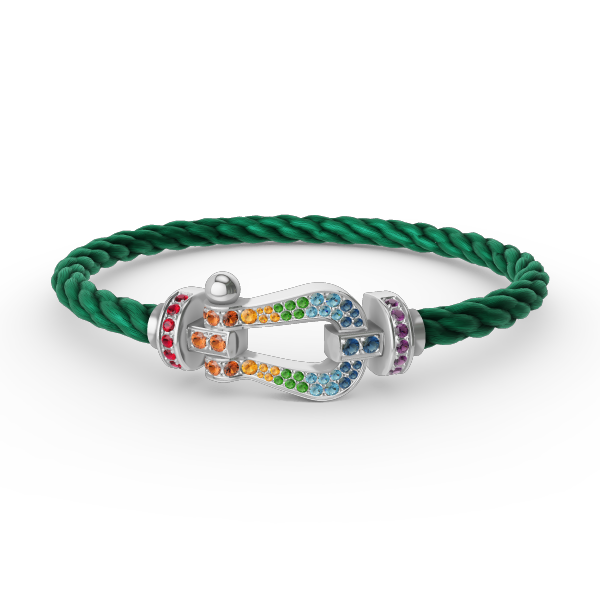 ¡®AuraJewelry¡¯FORC LARGE HORSESHOE  COLORED DIAMOND BRACELET SILVER