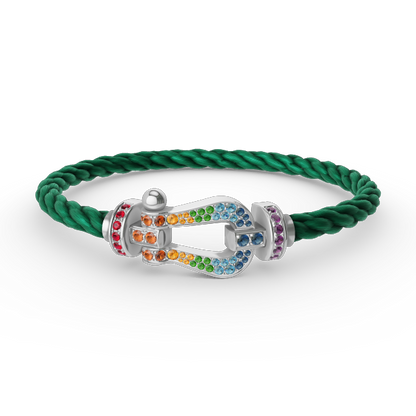 ¡®AuraJewelry¡¯FORC LARGE HORSESHOE  COLORED DIAMOND BRACELET SILVER