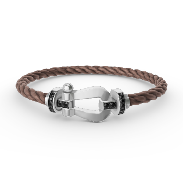 ¡®AuraJewelry¡¯FORCE LARGE HORSESHOE BLACK DIAMOND BRACELET SILVER