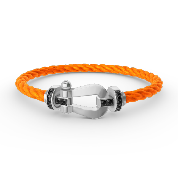 ¡®AuraJewelry¡¯FORCE LARGE HORSESHOE BLACK DIAMOND BRACELET SILVER
