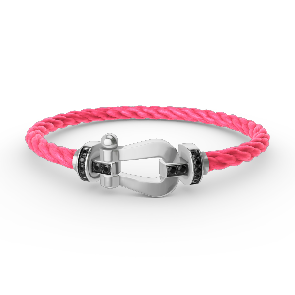 ¡®AuraJewelry¡¯FORCE LARGE HORSESHOE BLACK DIAMOND BRACELET SILVER