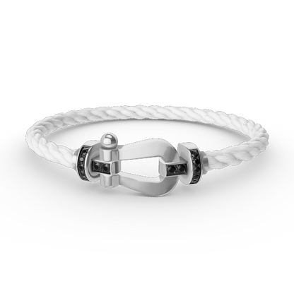 ¡®AuraJewelry¡¯FORCE LARGE HORSESHOE BLACK DIAMOND BRACELET SILVER