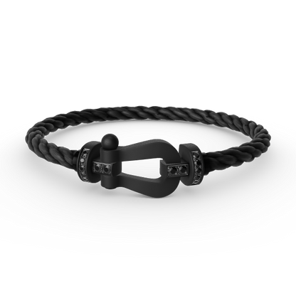 ¡®AuraJewelry¡¯FORCE LARGE SERIES HORSESHOE BLACK SAMURAI BRACELET