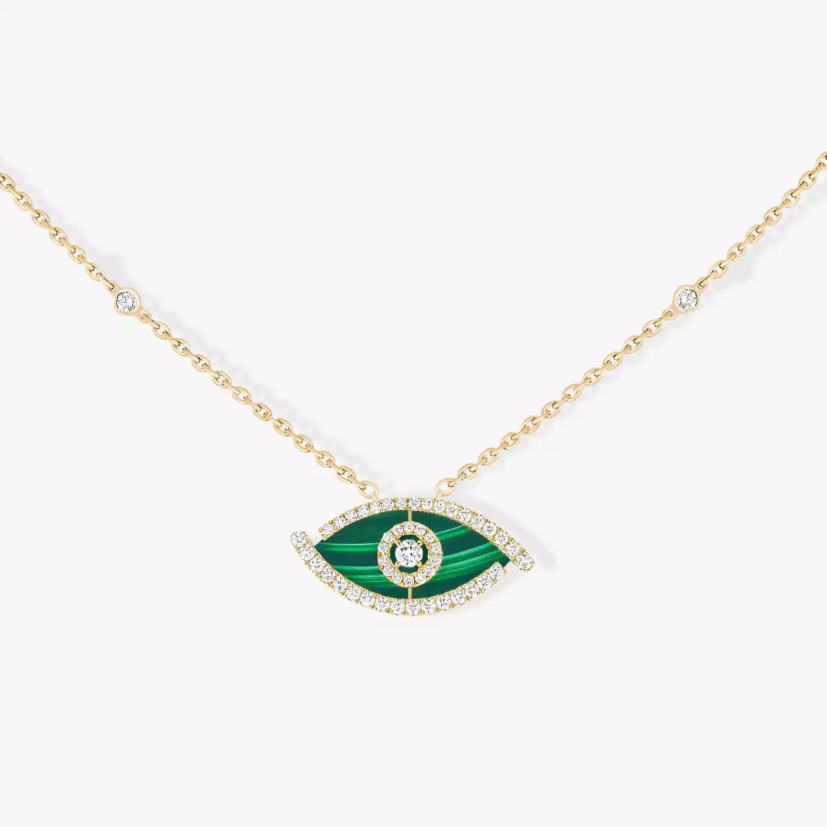 [AuraJewelry]Lucky Eye Diamond Necklace in Rose Gold and Turquoise