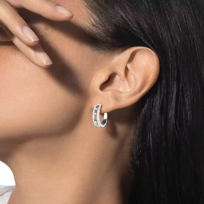 [AuraJewelry]Diamond Pave_ Hoop Earrings Move