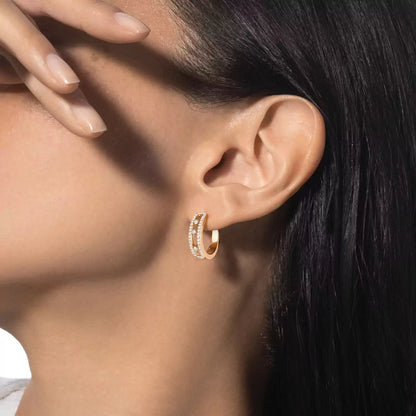 [AuraJewelry]Diamond Pave_ Hoop Earrings Move
