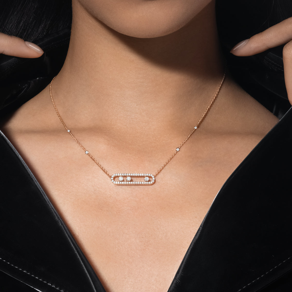 [AuraJewelry] Move Pave_ Rose Gold Diamond Necklace
