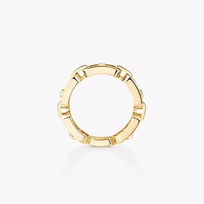 [AuraJewelry]Move Link Pave_-Set Diamond Ring in Gold