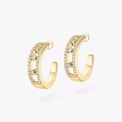[AuraJewelry]Diamond Pave_ Hoop Earrings Move