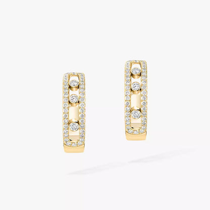 [AuraJewelry]Diamond Pave_ Hoop Earrings Move